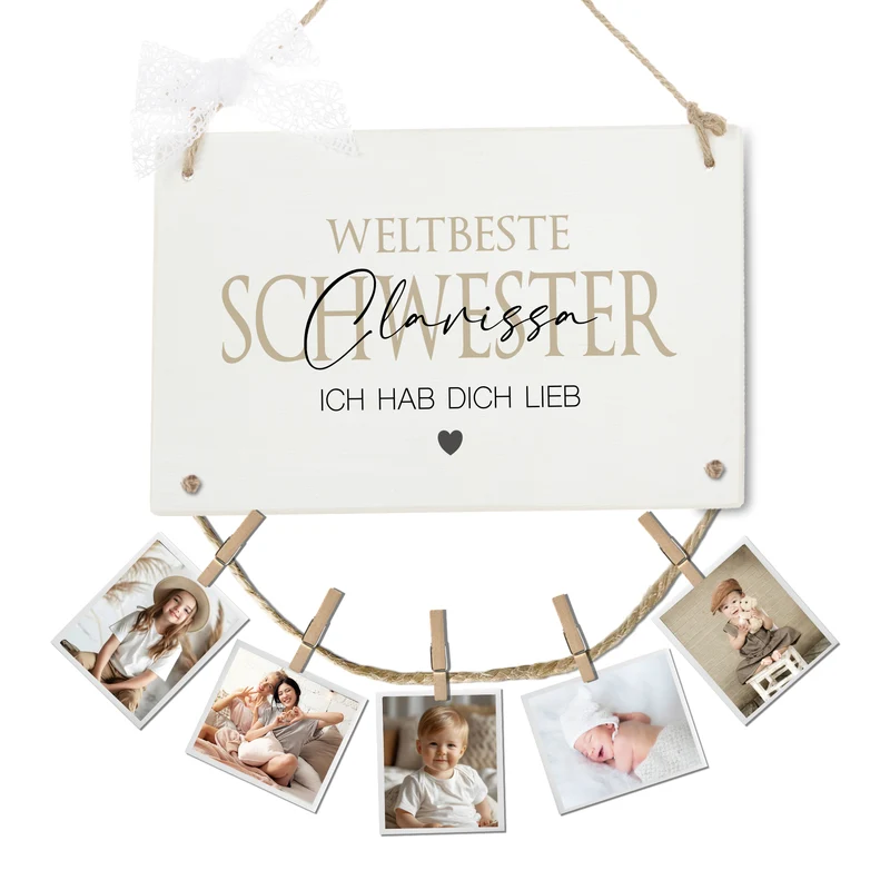 Schwester Geschenk Geburtstag Bruder Geburtstagsgeschenk Namen Fotogeschenk personalisiert