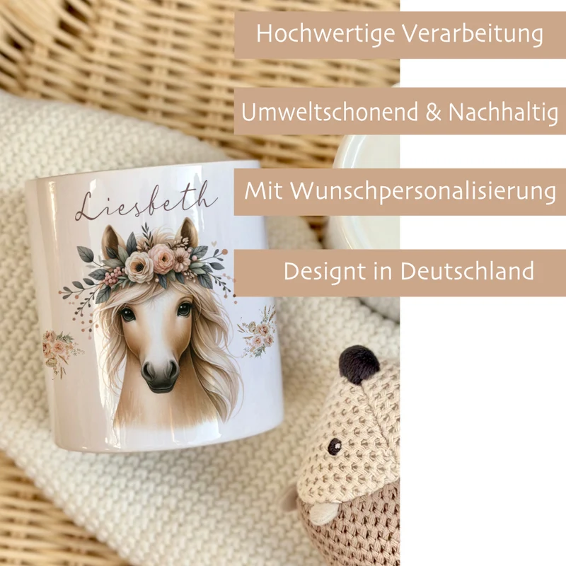 Spardose "Pony" mit Namen für Mädchen | Geld Geschenk für Kinder | Personalisiertes Geldgeschenk Pferde Spardose I Babygeschenk Mädchen