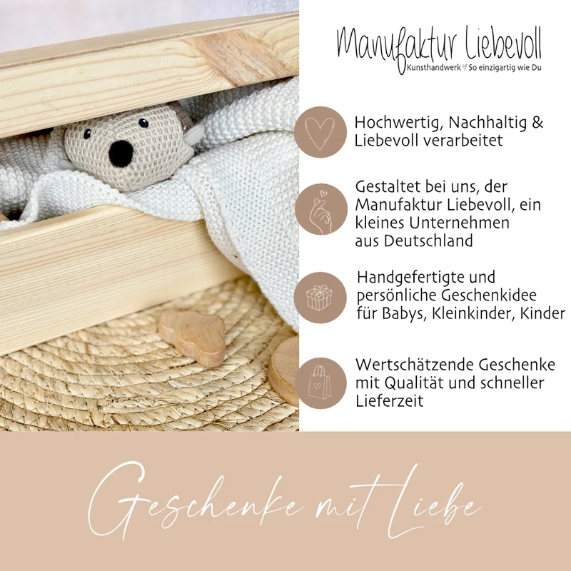 Personalisierte Erinnerungsbox aus Holz mit Motiv "Frosch" für Babys, Kinder