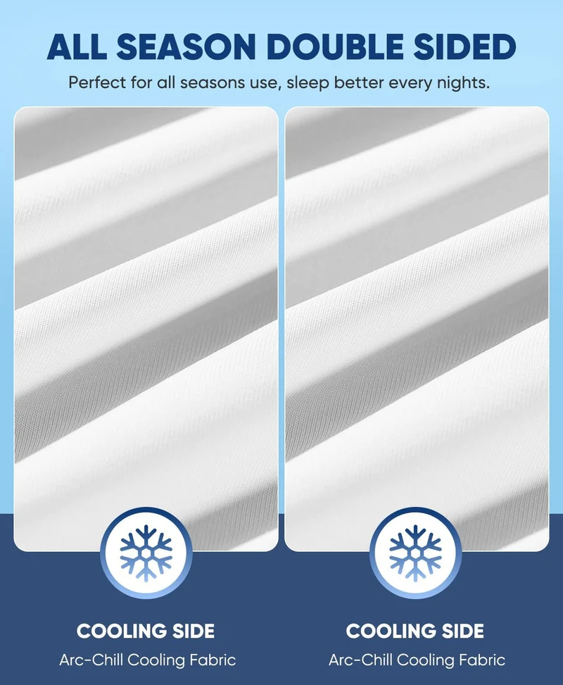 2-Pack Premium Silky Super Cooling White Pillowcases – Arc-Chill Extreme Q-Max 0.5