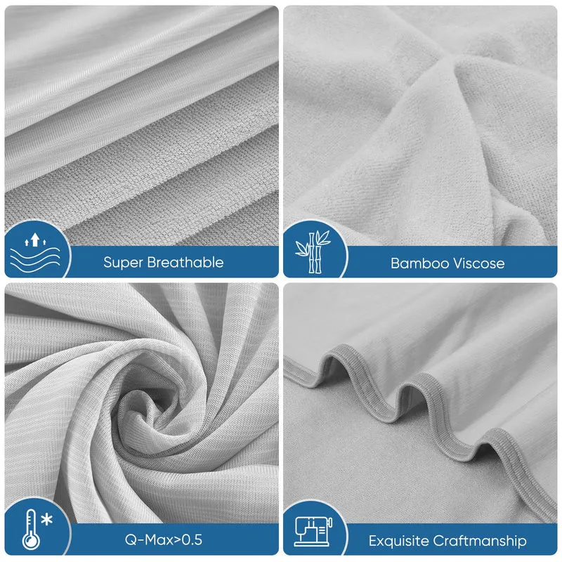 Cooling Blanket – Arc-Chill Q-Max>0.5, Lightweight Bamboo Fiber, Breathable & Soft, All-Season Cool Comfort