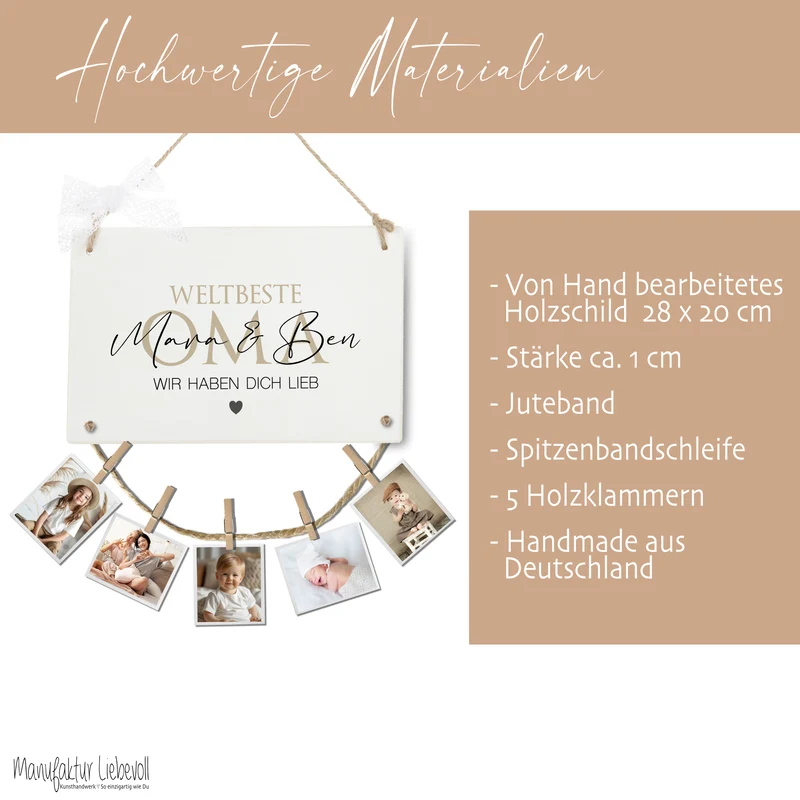 Fotogeschenk Oma Geschenk Geburtstag Geburtstagsgeschenk Großmutter Namen