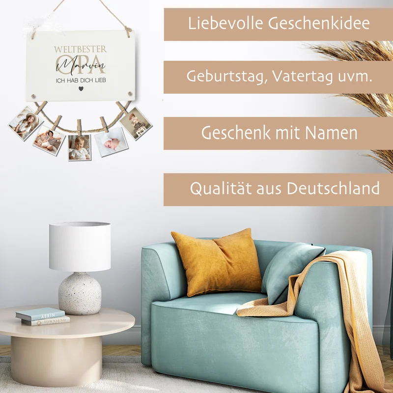 Fotogeschenk Opa Geschenk Geburtstag Geburtstagsgeschenk Großvater Namen