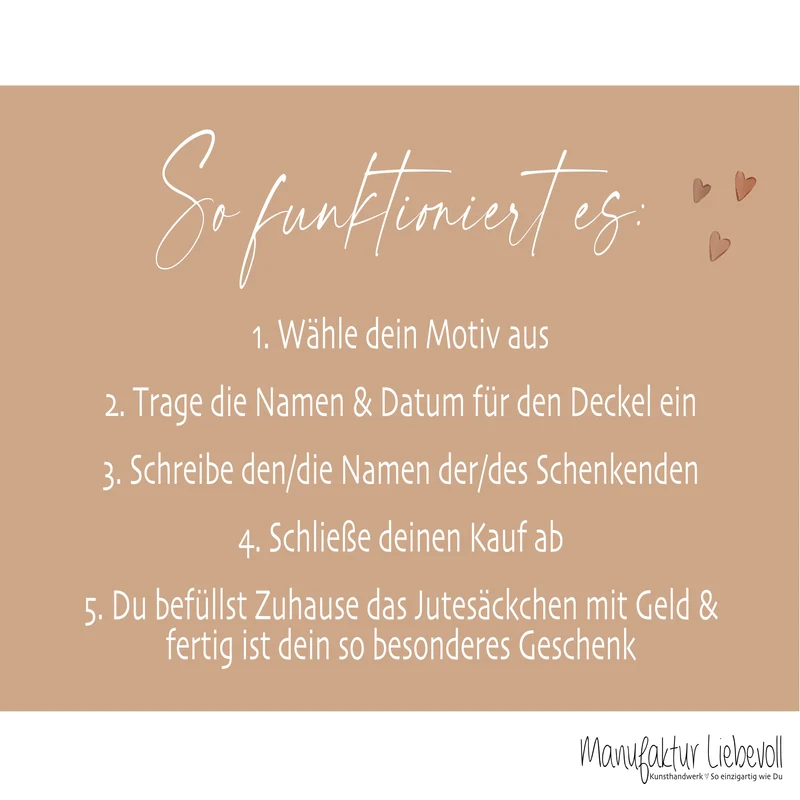 Geldgeschenk Hochzeit personalisiert | Hochzeitsgeschenk Brautpaar mit Namen & Datum | Holzbox Geldgeschenk Hochzeit mit Jutesack