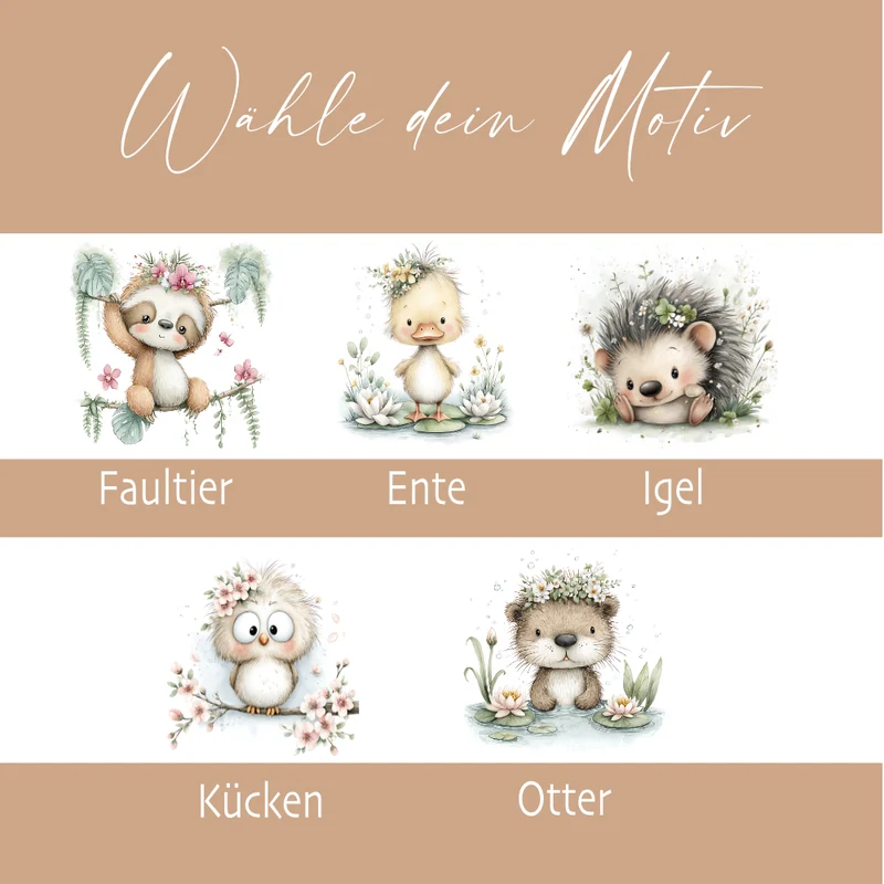 Personalisierter Zahnputzbecher für Kinder mit Namen | Keramik Trinkbecher & Zahnbürstenhalter | Geschenk für Kindergarten, Schule & Geburtstag | Motive: Faultier, Igel, Ente, Otter, Küken