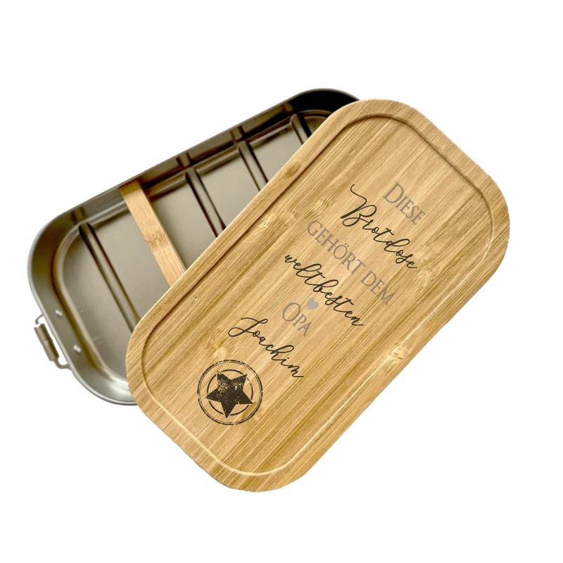 Brotdose "weltbester Opa" mit Bambusdeckel und Namen für Großväter | Lunchbox mit liebevollem Spruch | Personalisierte Geschenkidee zum Geburtstag | Weihnachten | Vatertag