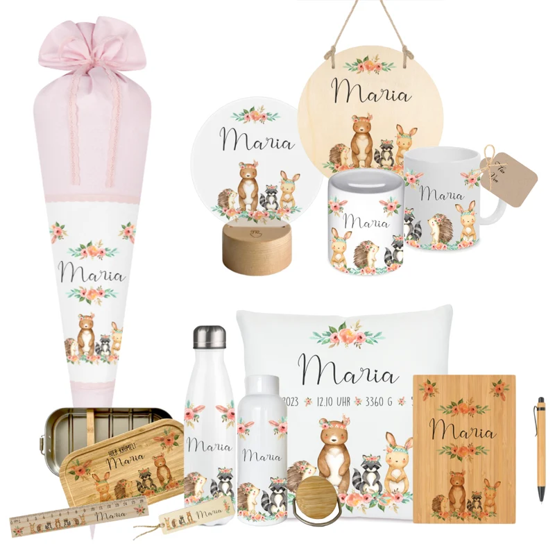 Personalisiertes Geschenk Set für Kinder zur Geburt, zum Geburtstag, zur Einschulung selbst zusammenstellen | 12 Geschenkideen zum Auswählen