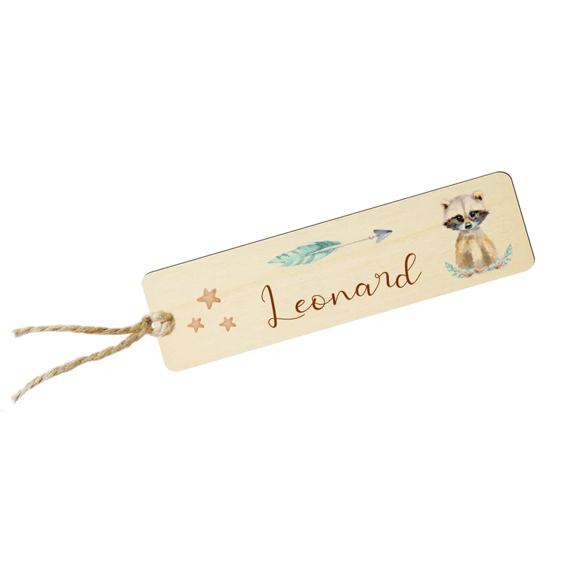 Lesezeichen "Hase" aus Holz mit dem Namen personalisiert | Personalisierte Geschenkidee für Kinder | weitere Motive zur Auswahl