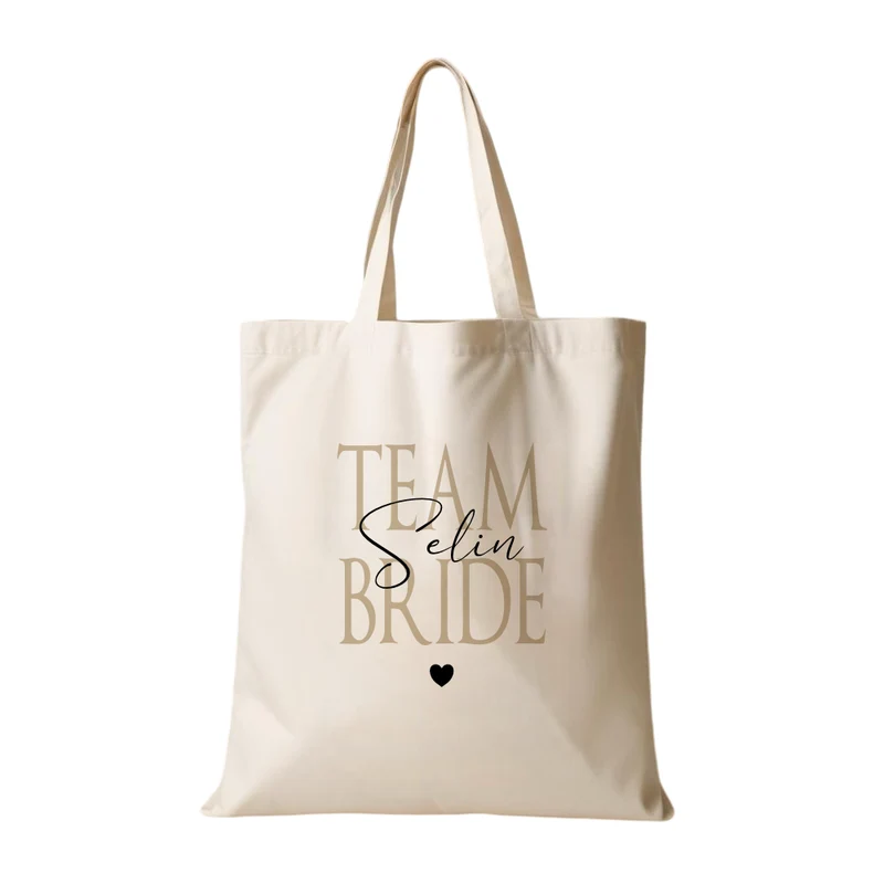 Personalisierter Stoffbeutel zum JGA, 2 Motive: The Bride und Team Bride