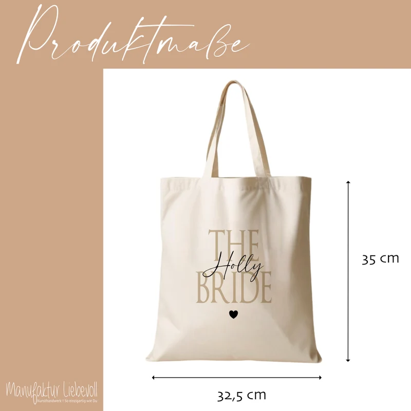 Personalisierter Stoffbeutel zum JGA, 2 Motive: The Bride und Team Bride