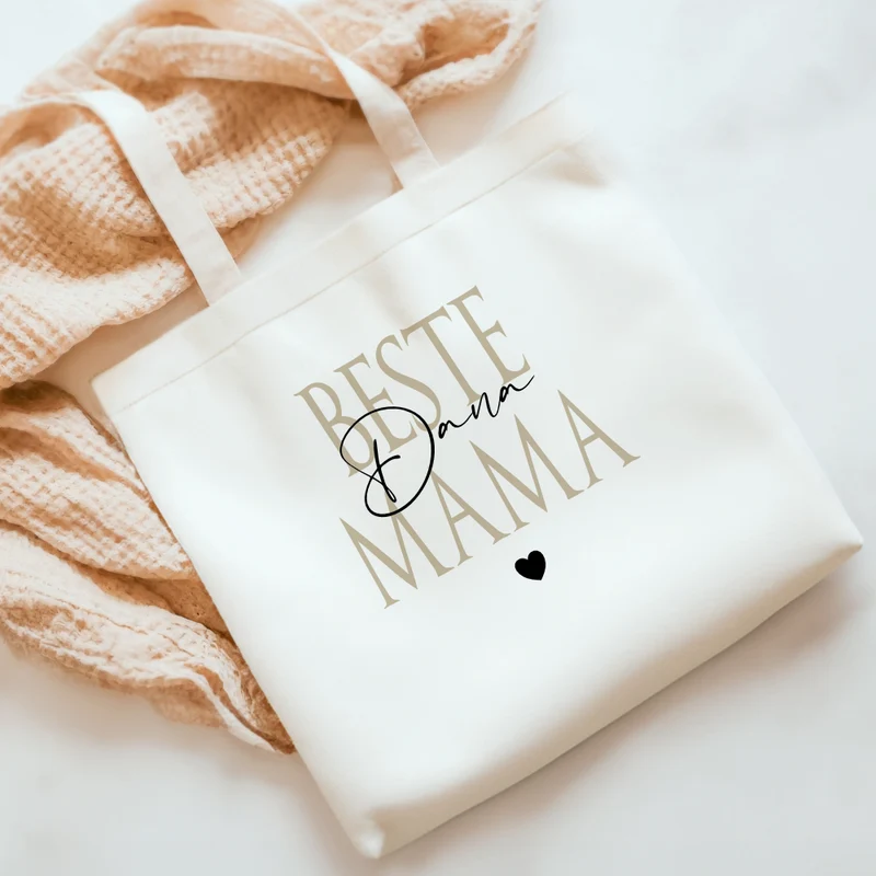 Personalisierter Stoffbeutel, 3 Motive: Beste Mama, Beste Oma, Beste Schwester
