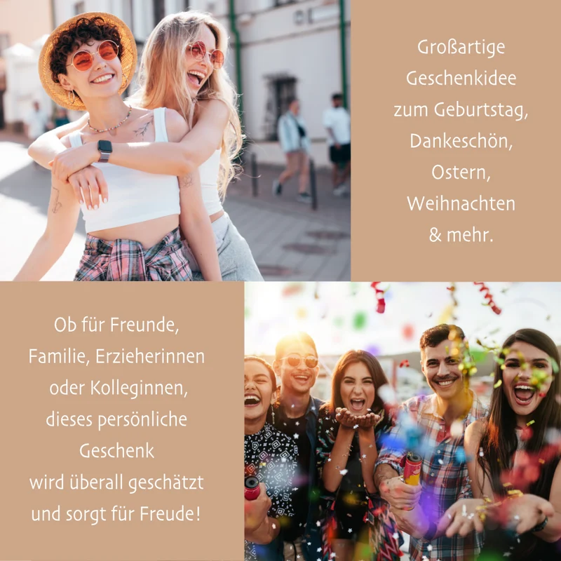 Personalisierter Stoffbeutel für Frauen, 3 Motive: Herzensmensch, Lieblingsmensch, Busenfreundin