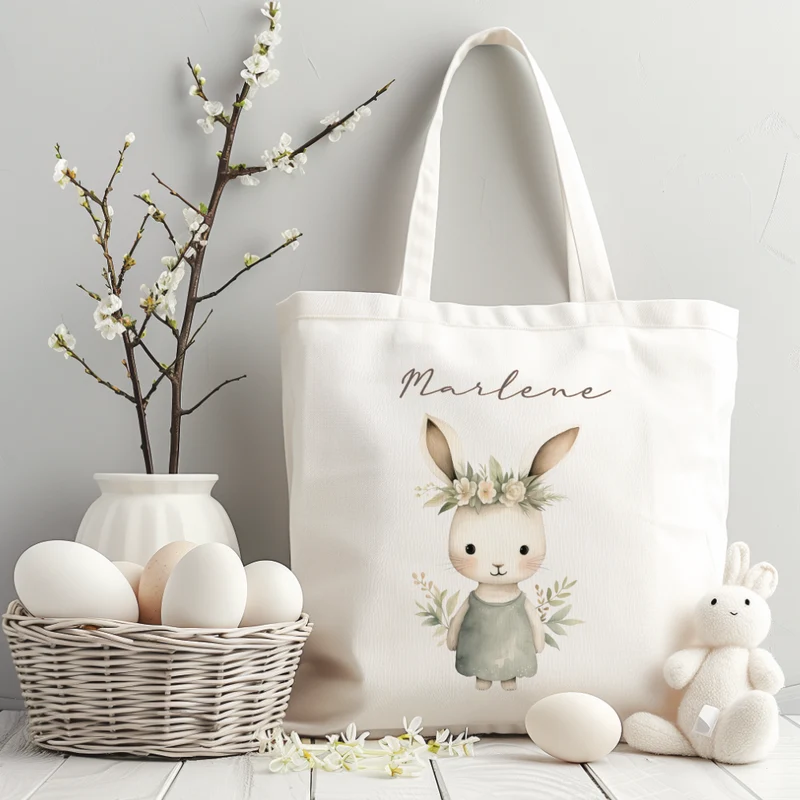 Personalisierter Osterbeutel mit Osterhasen für Kinder, Kinderbeutel zu Ostern