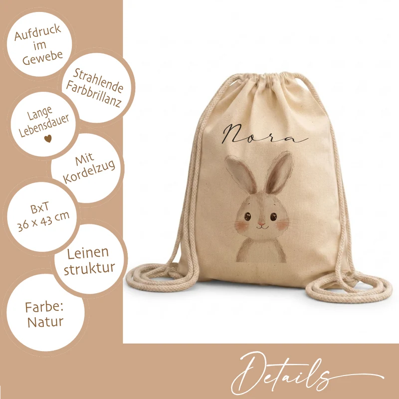 Kinder-Rucksack & Turnbeutel im Boho-Stil – Personalisiert für Kindergarten & Kita, Kinderbeutel