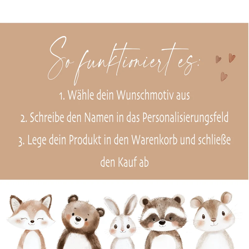 Personalisierter Stiftehalter Waldtiere – Keramik Stifteköcher mit Namen für Kinder