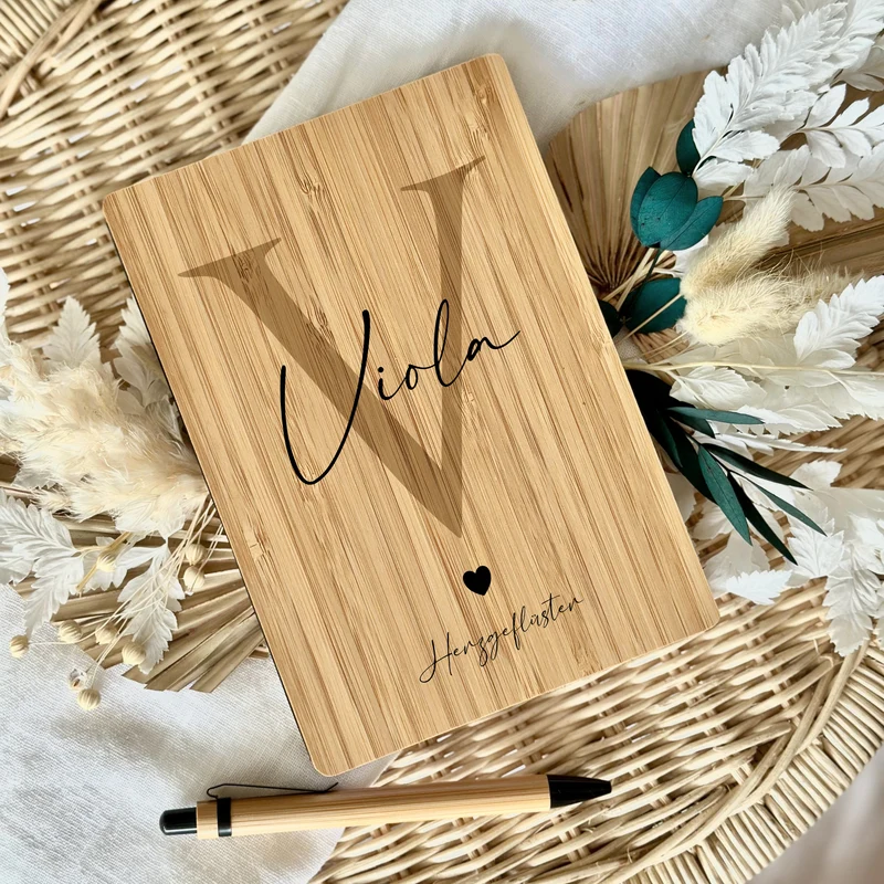 Notizbuch personalisiert Tagebuch mit Namen A5 Journal Mädchen Frauen Männer Teenager Monogramm