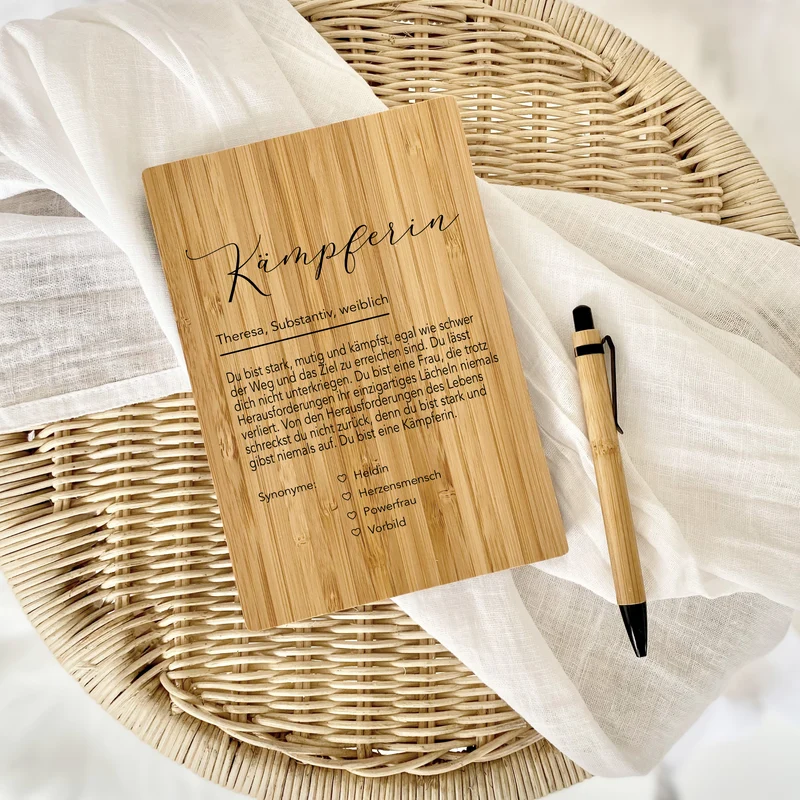 Notizbuch Kämpferin mit Namen Definition Geschenk Frau Freundin Tochter Personalisiert Tagebuch Notizheft Journal