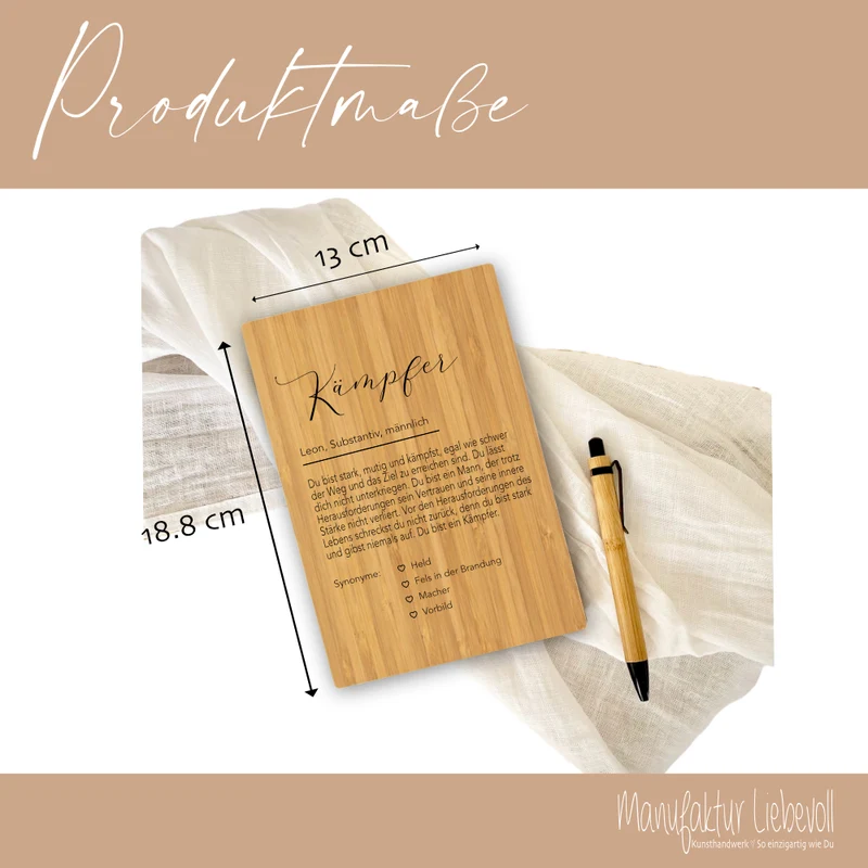 Notizbuch Kämpfer mit Namen Definition Geschenk Mann Freund Sohn Personalisiert Tagebuch Notizheft Journal Zuversicht Kraft Geschenk DIN A5