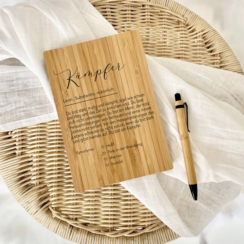 Notizbuch Kämpfer mit Namen Definition Geschenk Mann Freund Sohn Personalisiert Tagebuch Notizheft Journal Zuversicht Kraft Geschenk DIN A5