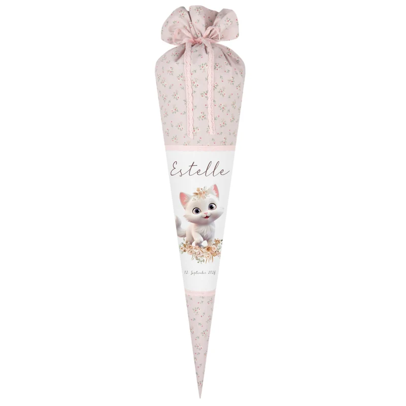 Schultüte Mädchen Personalisiert Schultüte Stoff Katze Zuckertüte Mädchen Schultüte Einschulung