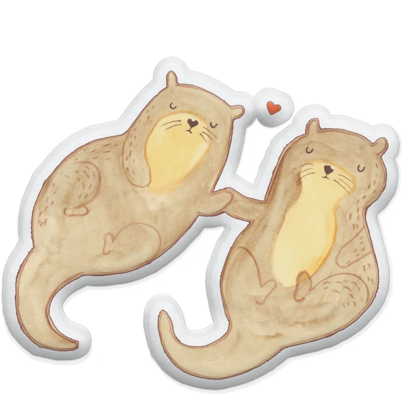 Personalisiertes Kissen Kuscheltier Otter Hände halten