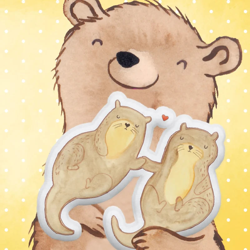 Personalisiertes Kissen Kuscheltier Otter Hände halten