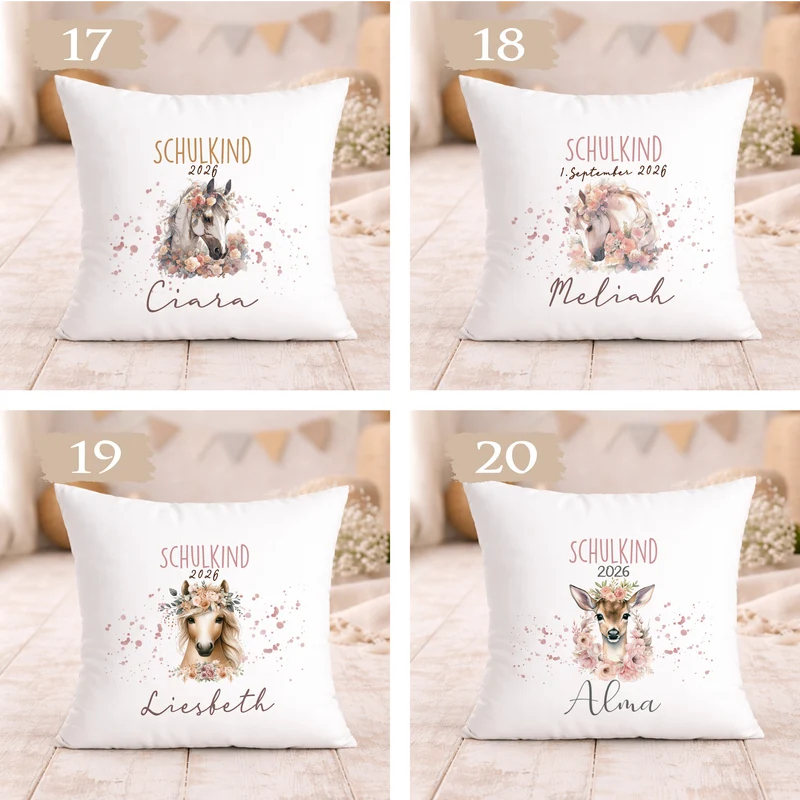 Personalisiertes Kissen zur Einschulung – Schulkind 2026 Geschenk mit Namen