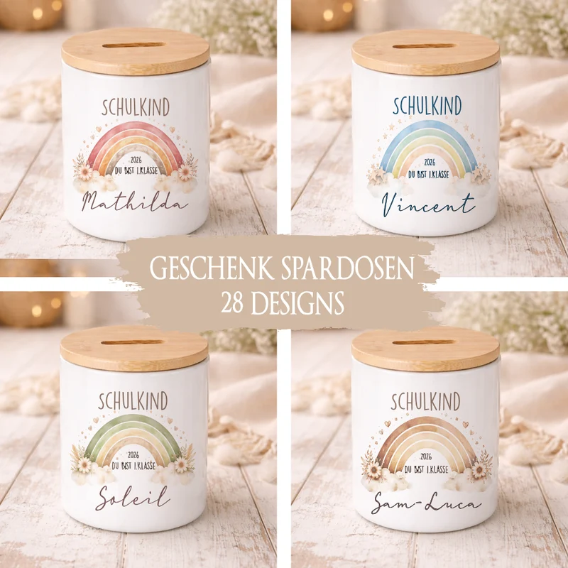 Einschulung Geschenk 2026 – Spardose personalisiert mit Namen – Schulkind Junge Mädchen – Geschenk zum Schulanfang