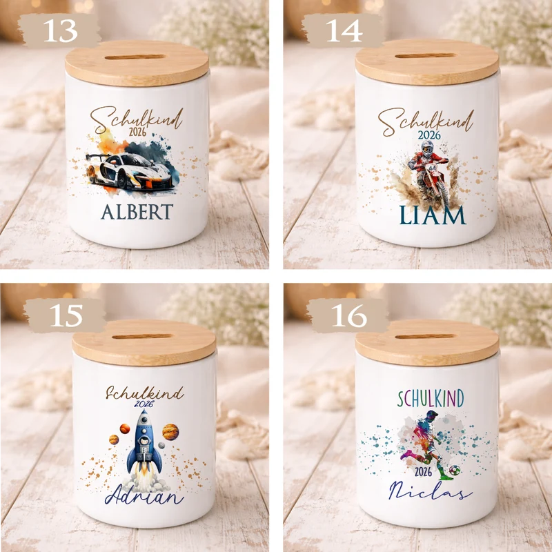 Einschulung Geschenk 2026 – Spardose personalisiert mit Namen – Schulkind Junge Mädchen – Geschenk zum Schulanfang