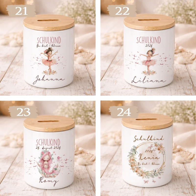 Einschulung Geschenk 2026 – Spardose personalisiert mit Namen – Schulkind Junge Mädchen – Geschenk zum Schulanfang