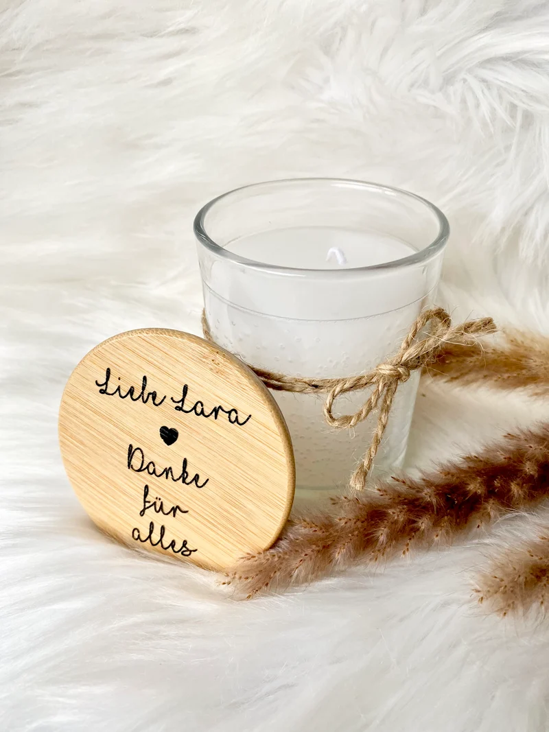 Personalisierte Duftkerze im Glas "Danke für alles" mit Namen als Dankeschön