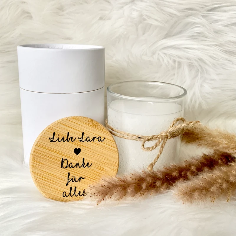 Personalisierte Duftkerze im Glas "Danke für alles" mit Namen als Dankeschön