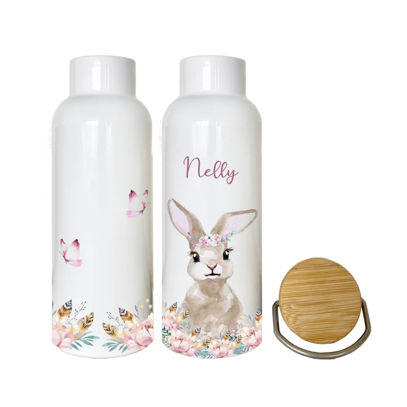 Kindertrinkflasche "Eichhörnchen" mit Namen für Kinder personalisiert | Trinkflasche für Mädchen u. Jungen mit Tiermotiv | Thermosflasche aus Edelstahl | 500ml | 11 Motivvarianten zur Auswahl