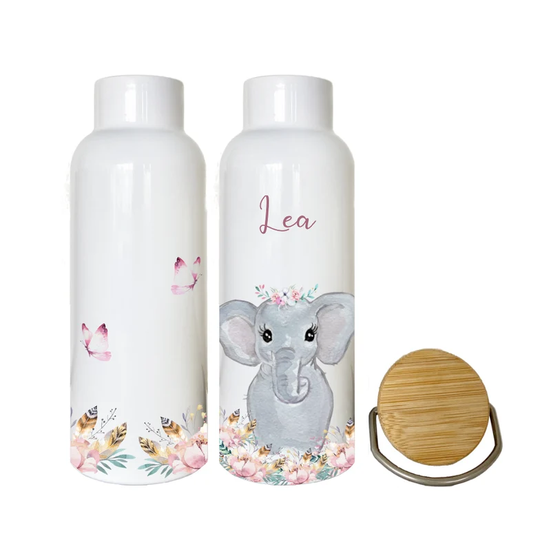 Trinkflasche "Schaf" mit Namen für Kinder personalisiert | Kindertrinkflasche für Mädchen mit Tiermotiv | Thermosflasche aus Edelstahl | 500ml | 11 Motivvarianten zur Auswahl