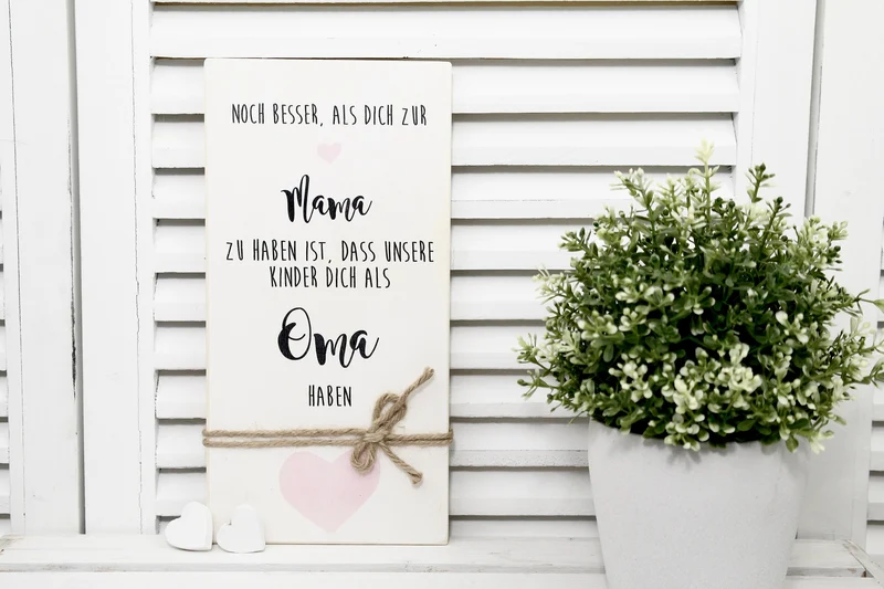 Persönliches Geschenk für die Mama und Oma aus Holz | Bild mit Spruch und Namen personalisiert | 4 Motivvarianten zur Auswahl