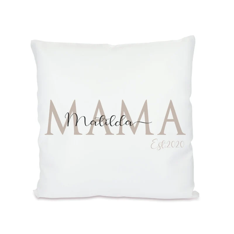 Kissen für die Mama | Personalisiertes Geschenk mit Namen des Kindes | Besondere Geschenkidee für Mütter | 4 Motivvarianten zur Auswahl