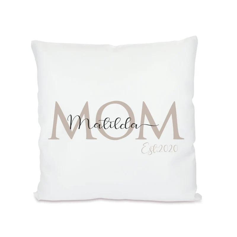 Kissen für die Mama | Personalisiertes Geschenk mit Namen des Kindes | Besondere Geschenkidee für Mütter | 4 Motivvarianten zur Auswahl