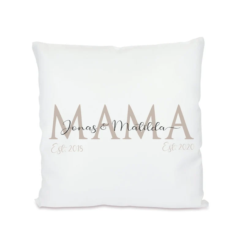 Kissen für die Mama | Personalisiertes Geschenk mit Namen des Kindes | Besondere Geschenkidee für Mütter | 4 Motivvarianten zur Auswahl