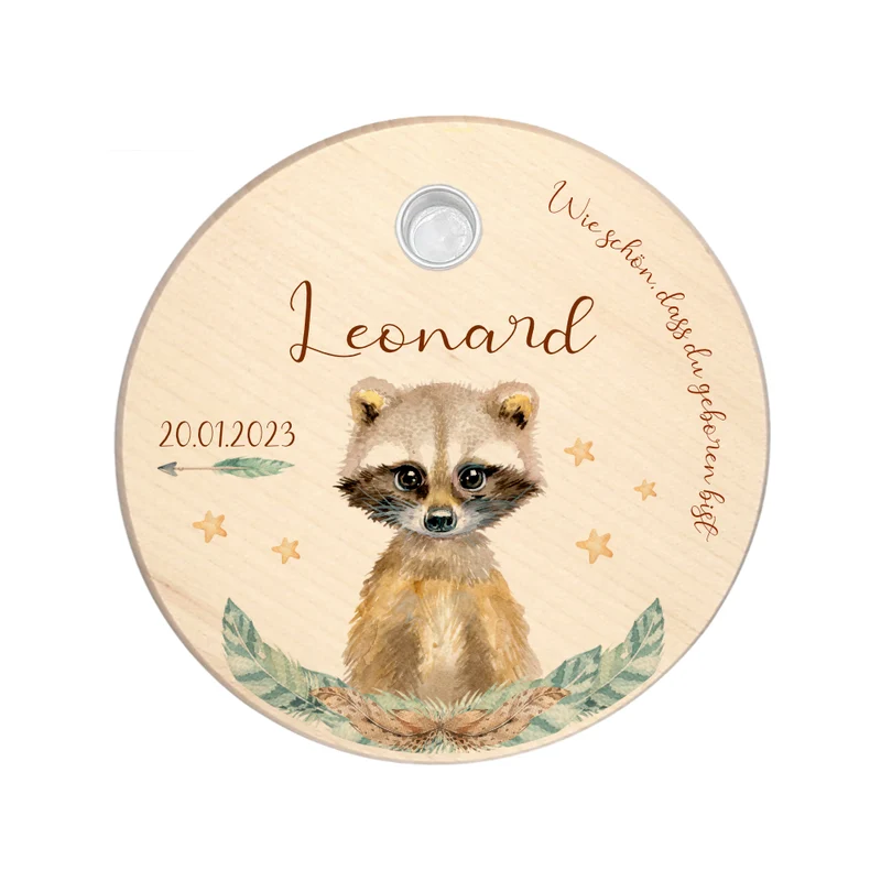 Geburtstagsteller "Rehkitz" für Kinder | Personalisierter Kerzenteller aus Holz für Mädchen und Jungen + Kerze | Geschenkidee zur Geburt, Taufe, Kindergeburtstag | weitere Motive zur Auswahl