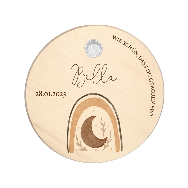 Geburtstagsteller "Reh" für Kinder | Personalisierter Kerzenteller aus Holz für Mädchen und Jungen + Kerze | Geschenkidee zur Geburt, Taufe, Kindergeburtstag | weitere Motive zur Auswahl