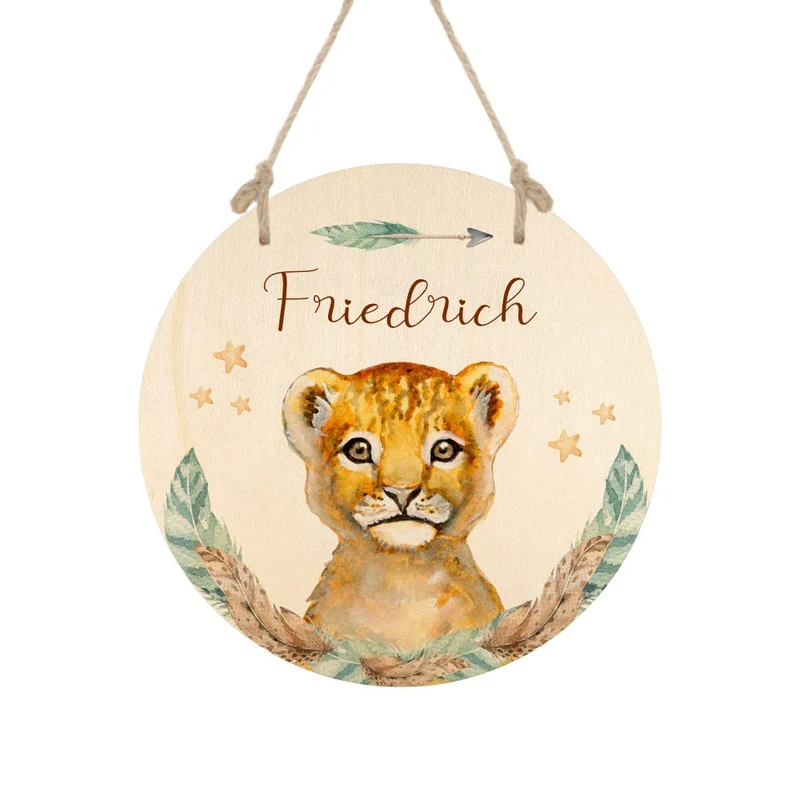 Namensschild "Reh" für das Kinderzimmer | Personalisiertes Türschild für Mädchen u. Jungen | 11 weitere Motivvarianten als Geschenk zur Auswahl