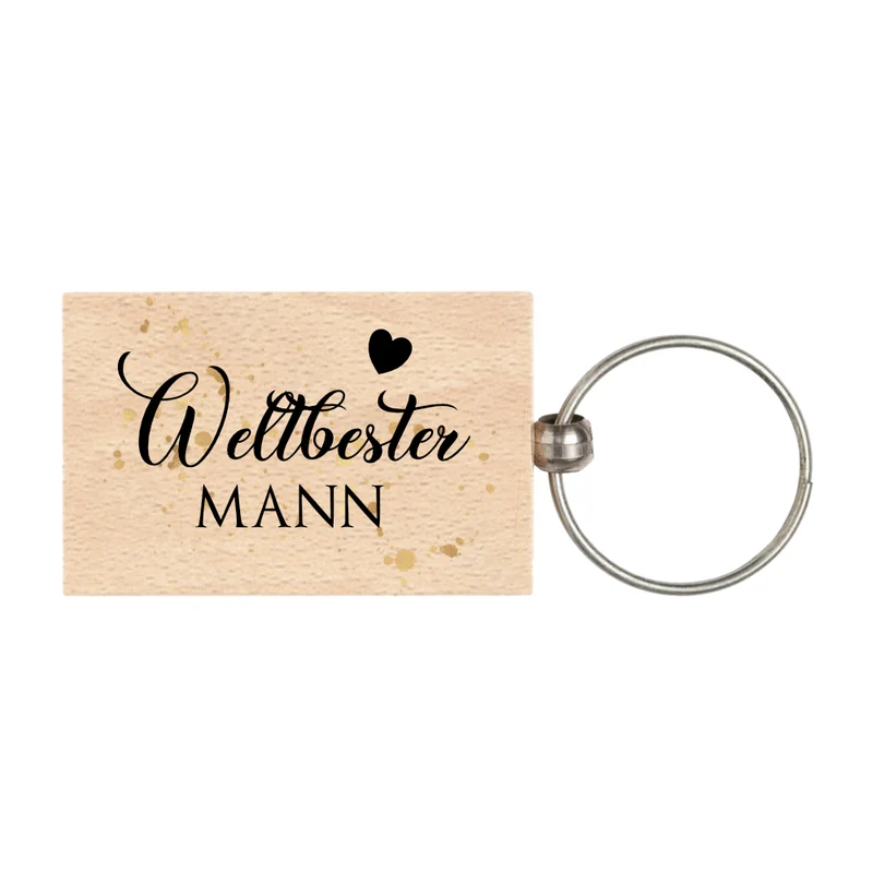 Schlüsselanhänger aus Holz "Weltbester Mann" | Originelles Geschenk für Männer