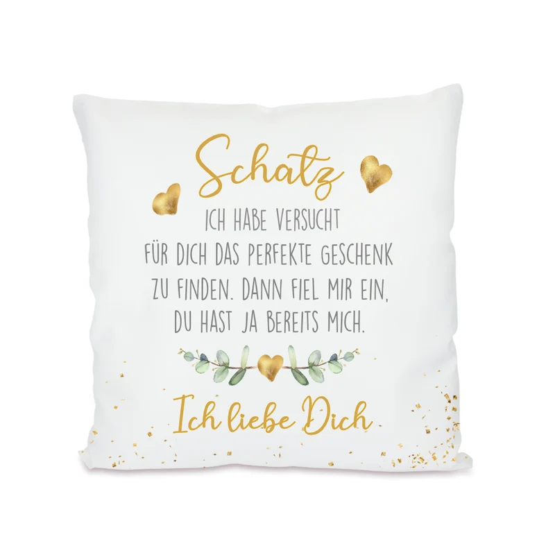 Kissen mit Spruch "Schatz, ich habe versucht..." | Ich liebe Dich Kissen | Originelles Geschenk für Verliebte und Paare