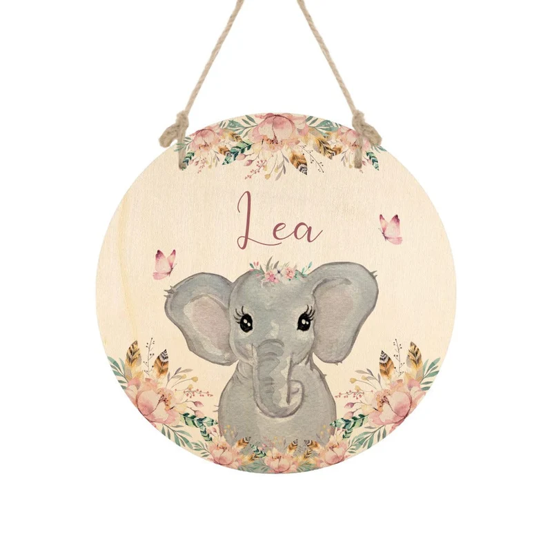 Namensschild "Hase" für das Kinderzimmer | Personalisiertes Türschild für Mädchen u. Jungen | 11 weitere Motivvarianten als Geschenk zur Auswahl