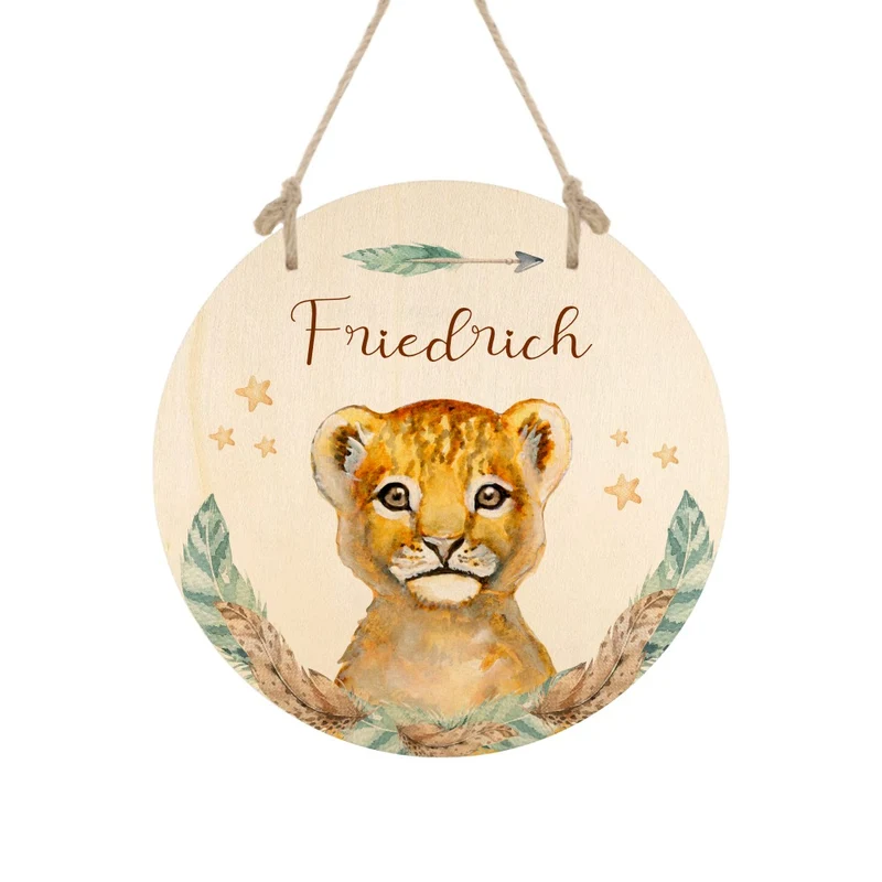 Namensschild "Fuchs" für das Kinderzimmer | Personalisiertes Türschild für Mädchen u. Jungen | 11 weitere Motivvarianten als Geschenk zur Auswahl