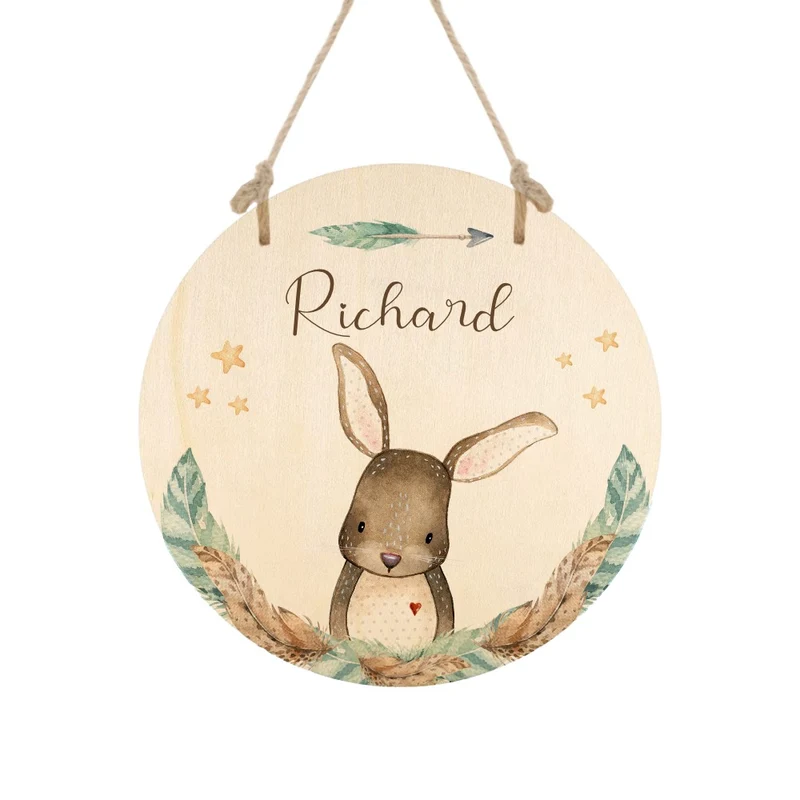Namensschild "Fuchs" für das Kinderzimmer | Personalisiertes Türschild für Mädchen u. Jungen | 11 weitere Motivvarianten als Geschenk zur Auswahl