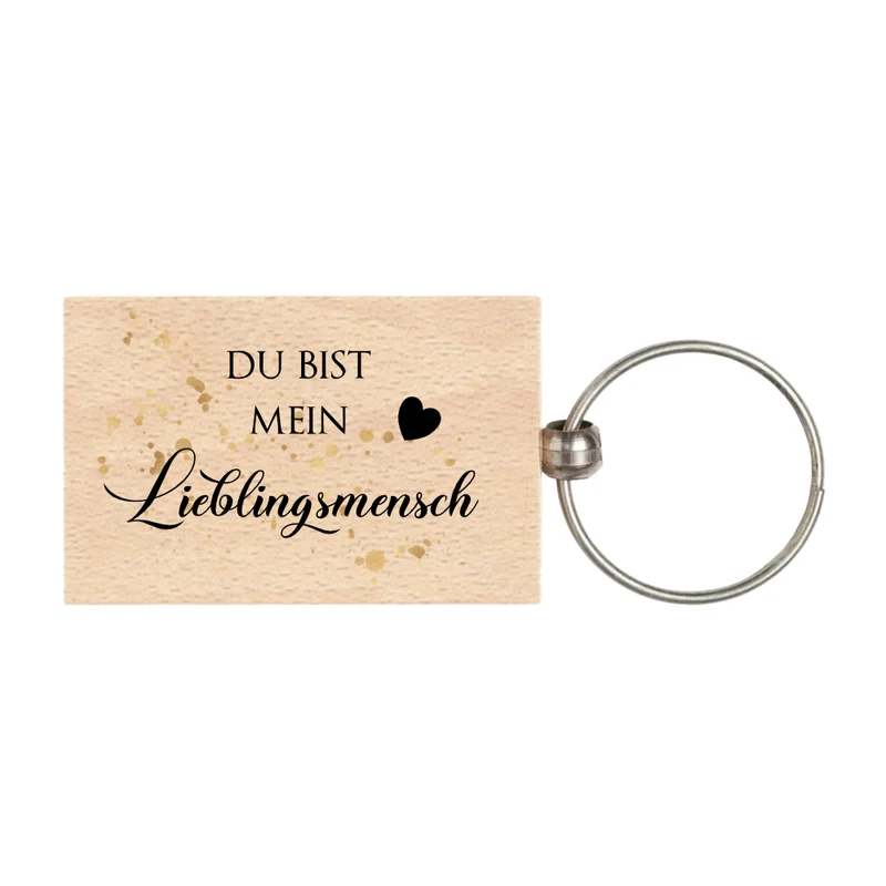 Schlüsselanhänger aus Holz "Du bist mein Lieblingsmensch" | Geschenk für Freunde und Herzensmenschen