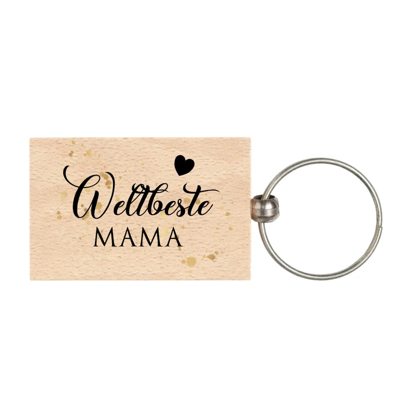 Schlüsselanhänger aus Holz "Weltbeste Mama" | Nachhaltiges Geschenk für Mütter