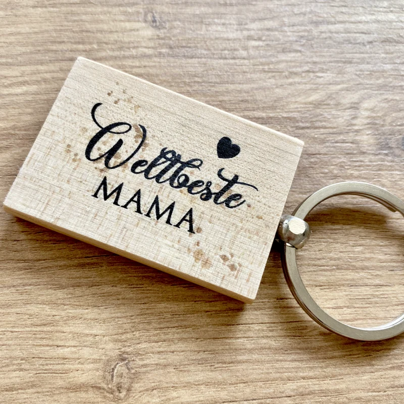 Schlüsselanhänger aus Holz "Weltbeste Mama" | Nachhaltiges Geschenk für Mütter
