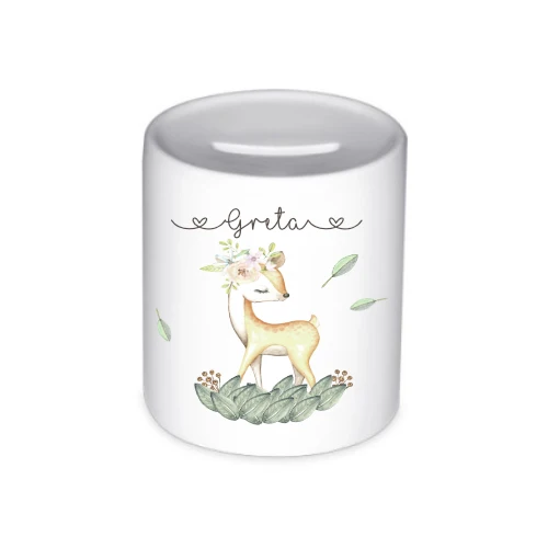 Personalisierte Spardose für Mädchen mit Namen | Schönes Geschenk für Kinder | Niedliches Geldgeschenk u. schöne Geschenkidee | 10 Motive zur Auswahl